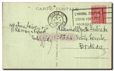 Torre St-Jacques — Paris — L. Boisson, editor, n° 367 — Verso