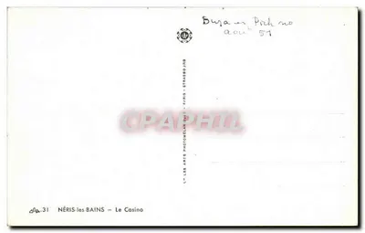 Néris-les-Bains — Il Casinò — Les Arts Photographiques, Parigi — Verso