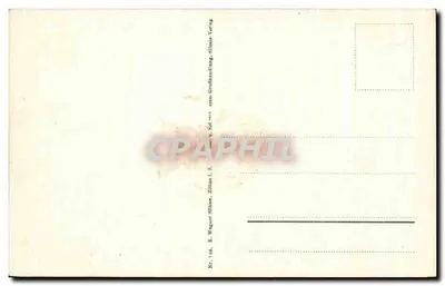 Oybin — cemitério com ruína — E. Wagner Söhne, Zittau, Silésia — Verso