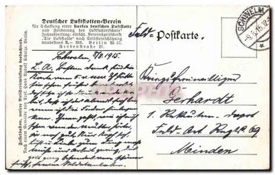 Cena de guerra com balão dirigível — Deutscher Luftschiff Verein, Berlim — Verso
