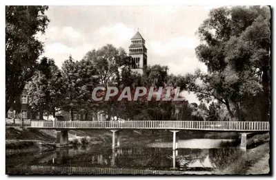 Kehl am Rhein — vista da catedral e do ponte — editor Schneider, n° 18b