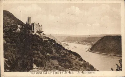 Burg Maus e o Reno perto de St. Goar - St. Goarshausen — editor não identificado, número de série 7635