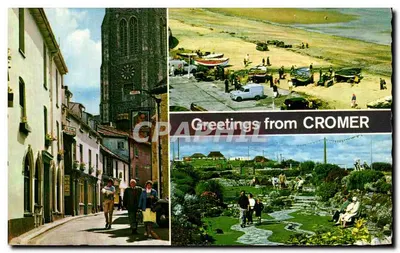 Cromer — vista da rua, da praia e do jardim — Published by D. Constable Limited