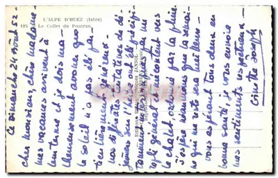Le Collet de Poutran — Alpes d'Huez (Isère) — Edições JANSOL n°195 — Verso