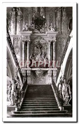Schloss Augustusburg, Brühl — Escada principal de Balthasar Neumann — editor Städt. Verkehrsamt Brühl, n° 542