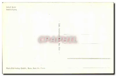 Castelo de Brühl — Entrada interna — Rhein-Bild-Verlag GmbH, Bonn, Número de série E 453 — Verso