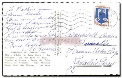 Barbotan-les-Thermes — widok panoramiczny — Sté des Cartes Postales AKA ROUX, Lézignan — Rewers