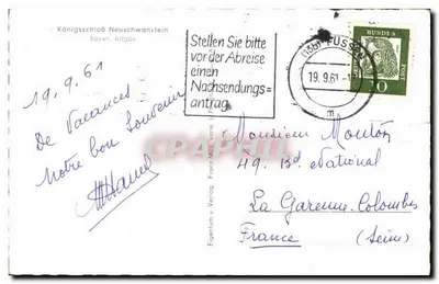 Zamek Neuschwanstein — Niemcy — Wydawnictwo Franz Mitz — Rewers