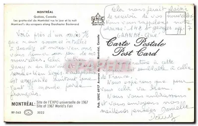 Montreal - Kanada — widok dzień i noc — UNIC Montréal, n° RF-563 — Rewers