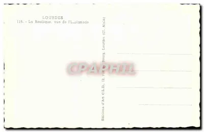 Lourdes — A Basílica vista da Uplanade — Edições d'Art Alain — Verso