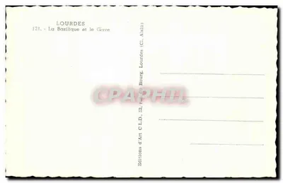 Lourdes — Bazylika i rzeka Gave — Éditions d'Art C.L.D., Lourdes — Rewers