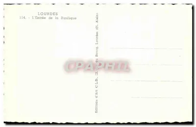 Lourdes — Entrada da Basílica — Éditions d'Art Alain — Verso