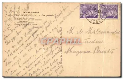 Rocamadour (Lot) — Ogólny widok — Wydawnictwo księgarni Verneuil — Rewers
