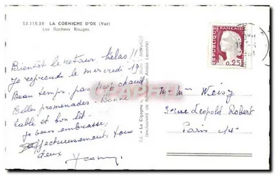 A Corniche d'Or (Var) — Os Rochos Vermelhos — CIGOGNE — Verso