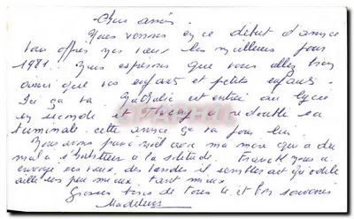 Paisagem invernal com lua — Boa Ano — M. D. PARIS — Verso