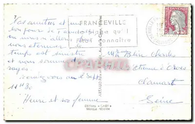 Franceville-Plage — widok panoramiczny — Wydawnictwo Caby, nr 7 — Rewers