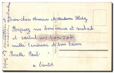 Zimowy krajobraz z zimowaną chatką — Bonne Année — Wydawca 'E.R.' Paryż — Rewers