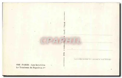 O Túmulo de Napoleão I — Os Invalides — Bilhete postal antigo — n°4030 — Verso