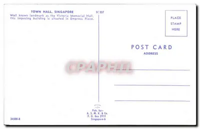 Ratusz, Singapur — Victoria Memorial Hall — A. S. M. K. & Co., SC 257 — Rewers