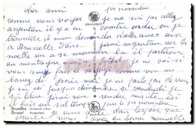 Uniwersytet Wolny w Brukseli — Hoge School — wydawca Anc. Derr & Fils, nr 47 — Rewers