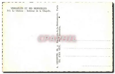 Versailles - Interior da Capela — A. LECONTE, Ed. d'Art GUY, Paris — Verso