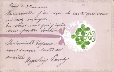 Paris — Carta postal com texto manuscrito e selo de 10 centavos — editor BRW 365