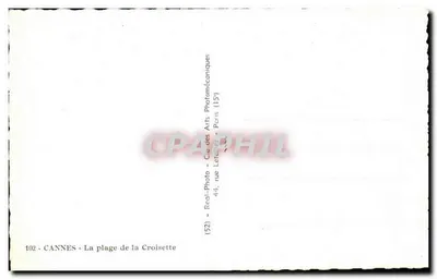 CANNES — Plaża Croisette — Hotel Carlton — wydawca Real-Photo, Paryż — Rewers