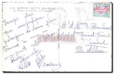 Os Rochos de Griffours sobre o Argenton — Argenton-sur-Dronne — Edição Girardeau n°4.190 — Verso