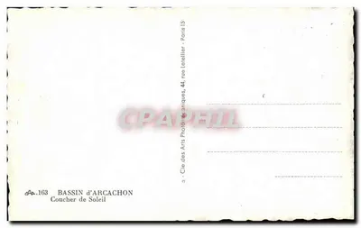 Basen w Arcachon — zachód słońca — Cie des Arts Photographiques, 44, rue Lerellier, Paryż 15 — Rewers