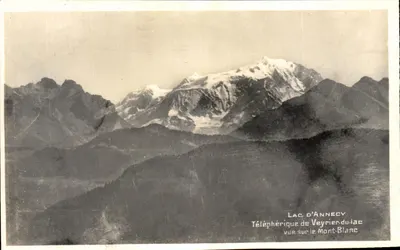 एन्नेकी झील - वेयरियर-डू-लैक के टेलीफेरिक से माउंट ब्लैंक का दृश्य - हॉट डे वेयरियर के एडिशन