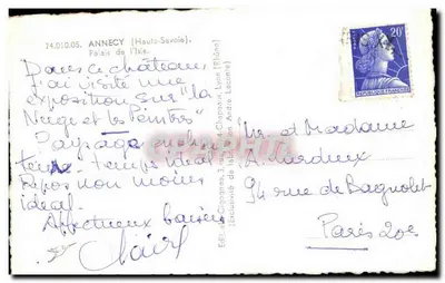 Castillo de la Cigüeña — Annecy — Edición A. Cigüeña — Reverso