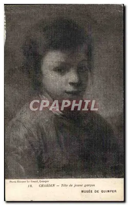 Hoofd van jongen — werk van Chardin — Foto Etienne Le Grand, Quimper, n°18, Museum van Quimper