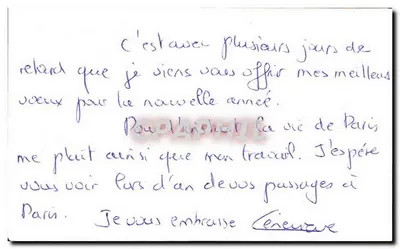 Vila nevada — Boa Ano — M. D. PARIS — Verso
