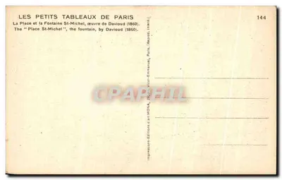Place Saint-Michel — a fonte — editor Mona, n° 144 — Verso