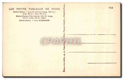 Notre-Dame — La nave central — Éditions d'art MONA, n°143 — Reverso