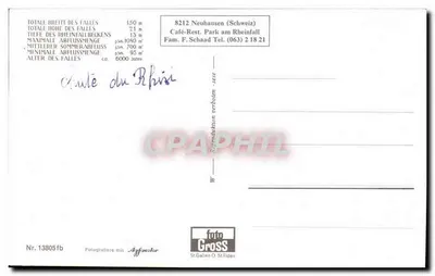 Rheinfall — wodospady rzeki Rhenu — wydawca fotograficzny GROSS, nr 13805fb — Rewers