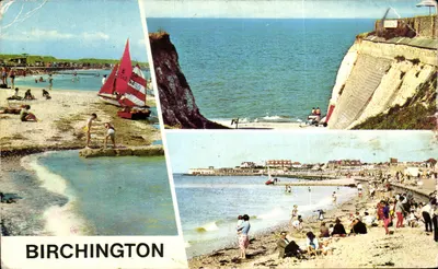 Birchington — Strand und Klippen — gedruckt von Great Britain