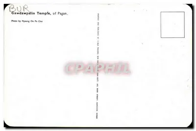Templo Gawdawpalin, de Pagan — foto de Nyaung Oo Po Cho — editor U NLA Trading, Yangon — Verso