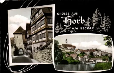 Horb am Neckar — vista da porta e do vilarejo — editor não identificado