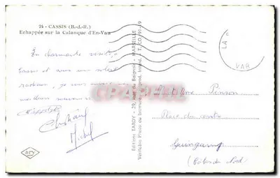 Calanque d'En-Vau — Arcy — Éditions Tardy — Verso
