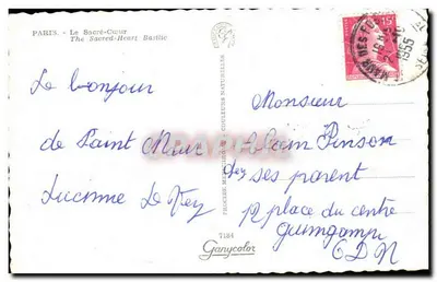 Święty Serce Montmartre — Paryż — Ganycolor 7184 — Rewers