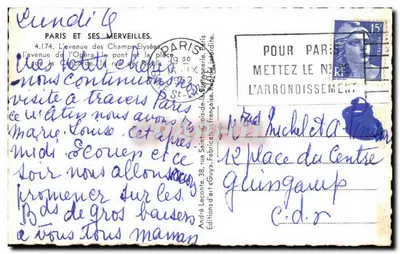 Paris and its wonders — Avenue de l'Opéra, Pont de la Concorde, Rue de Rivoli — Éditions d'Art Guy — Back
