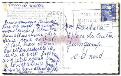 Paris e suas maravilhas — 4.173 — Palácio de Chaillot, Ópera, Arco do Triunfo, Domo dos Inválidos — Edições André Guy — Verso