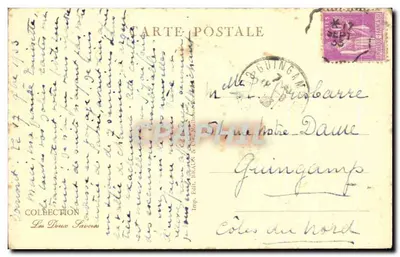Bilhete postal antigo Chamonix Lago Branco e as Agulhas — Verso
