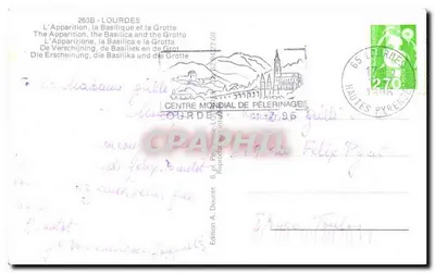 Lourdes — Ricordo di Lourdes — Edizione A. Doucet — Verso