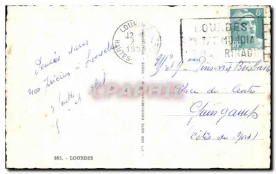Gavarnie - Le Cirque, Lourdes - La Basilique vue du Château Fort, Cauterets - Le Lac de Gaube, Lourdes - La Basilique et le Pie du Jer — C° des Arts Photographiques, n° 365 — Rewers