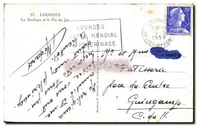 Lourdes — Bazylika i Pic du Jer — Wydawnictwo Edlux — Rewers