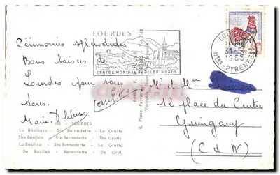 Lourdes — Basílica, Gruta e Santa Bernadette — Editor Edlux — Verso