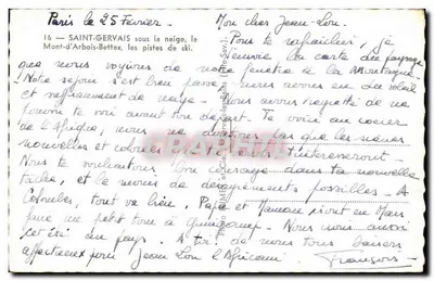 Saint-Gervais sob a neve — as pistas de esqui — editor Flank, n° 16 — Verso