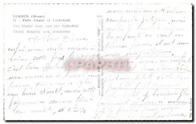 Verdun — Porta Chatel e Catedral — Cim — Verso